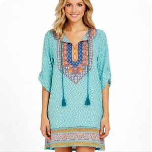 Urban Coco | Classic Bohemian Turquoise Print Dress